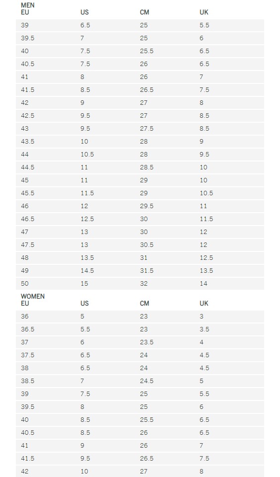 giro agilis size chart